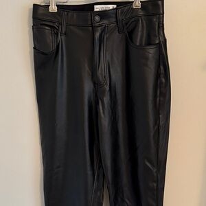 Abercrombie & Fitch Black Leather Straight Leg  pants